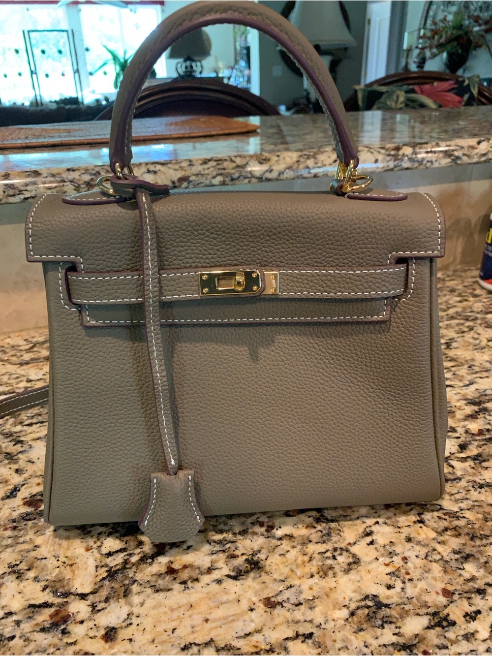 Designer Inspired Taupe Crossbody New